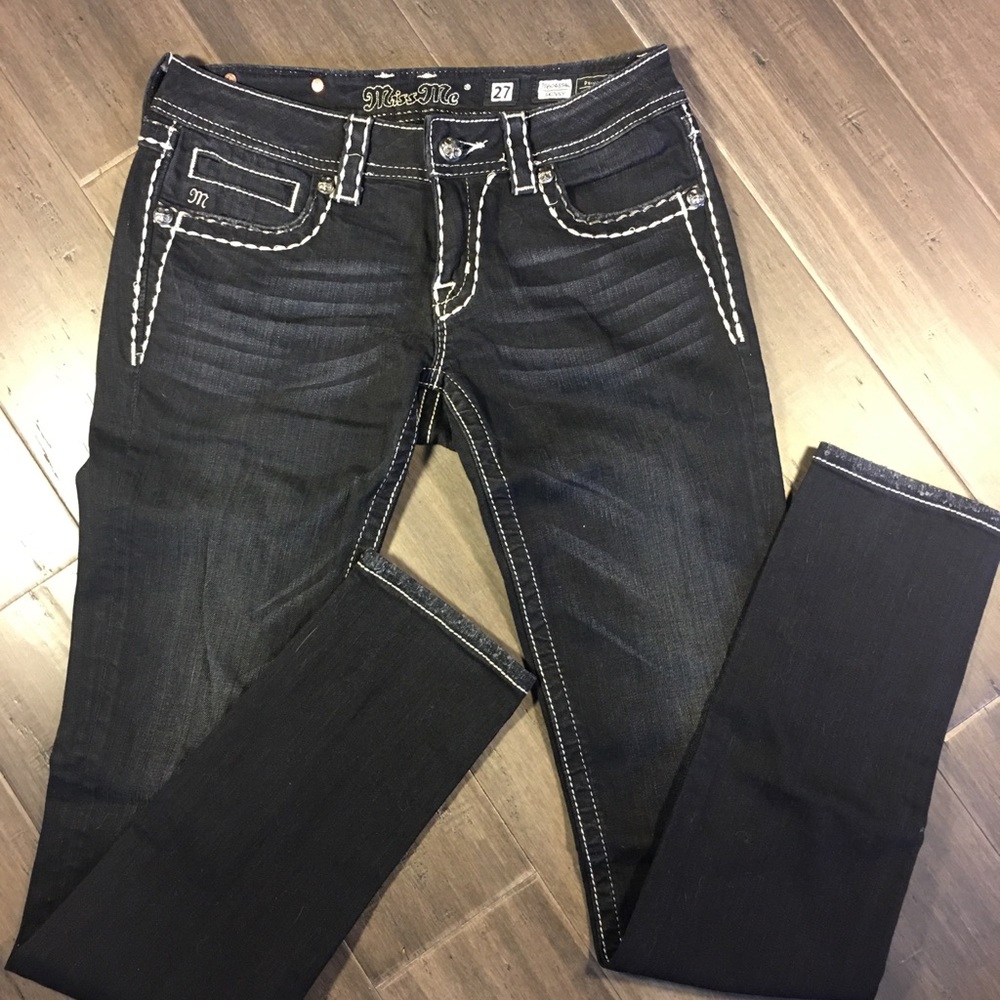 Miss Me Black Straight Leg Jeans